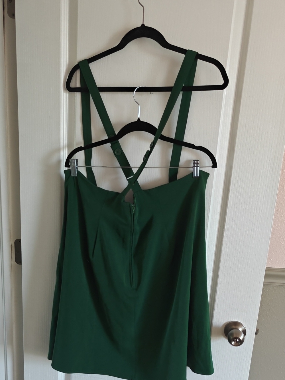 Modcloth Forest Green A-Line Suspender Dress